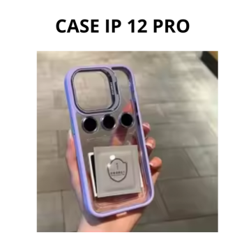 CASE  IPHONE COM SUPORTE+LENTE DE CÂMERA 12 PRO