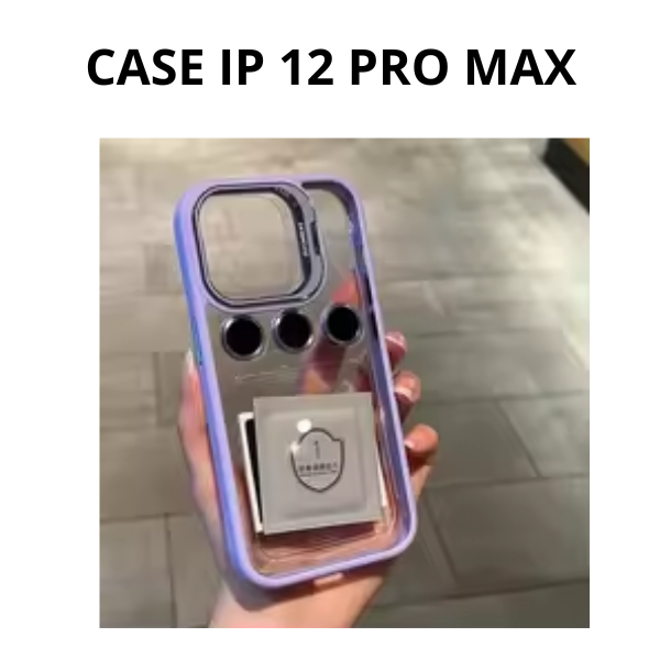 CASE IPHONE 12 PRO MAX COM SUPORTE+LENTE DE CÂMERA