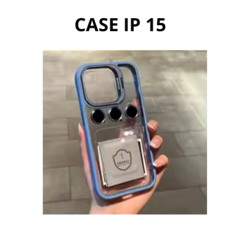 CASE IPHONE 15 COM SUPORTE+LENTE DE CÂMERA 