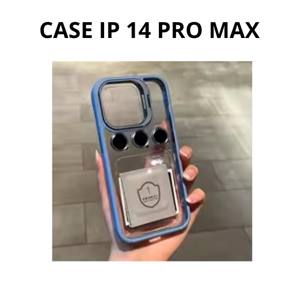 CASE IPHONE 14 PRO MAX COM SUPORTE+LENTE DE CÂMERA 