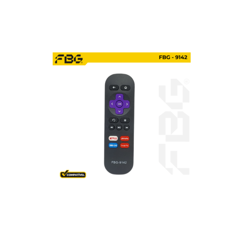 Controle Remoto Recep  Compatível C/ TVBOX Roku Modelo FBG-9142