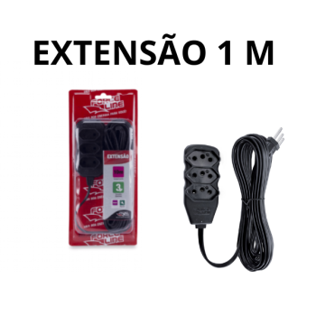 EXTENSÃO 1 M TOMADAS TRIPOLARES 