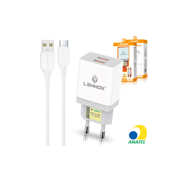 Carregador 4.1A com 2 Portas Usb e Cabo Type C  LE-480 TYPEC