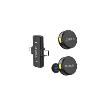 Microfone A'gold  Lapela Preto Sem Fio MCF-38D