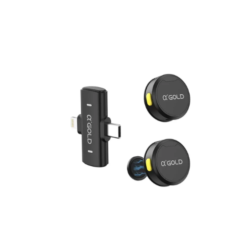 Microfone A'gold  Lapela Preto Sem Fio MCF-38D