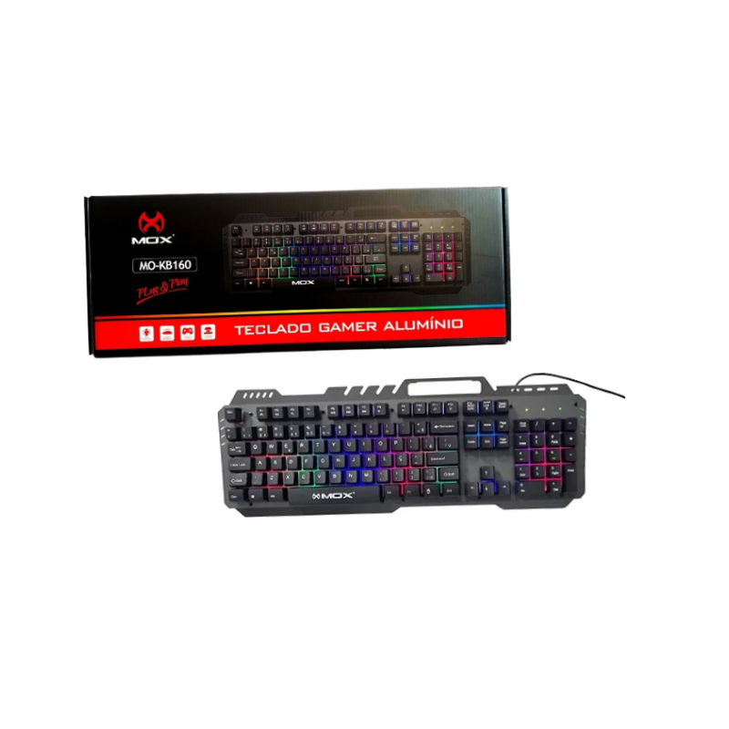 Teclado Gamer Alumínio Com Led Rgb Usb Mox Mo-Kb160