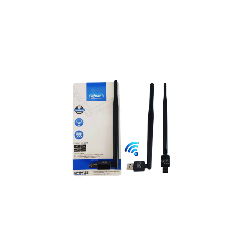 Adaptador Wireless Wi-fi Com Antena Usb 2.0 Knup KP-AW156 |