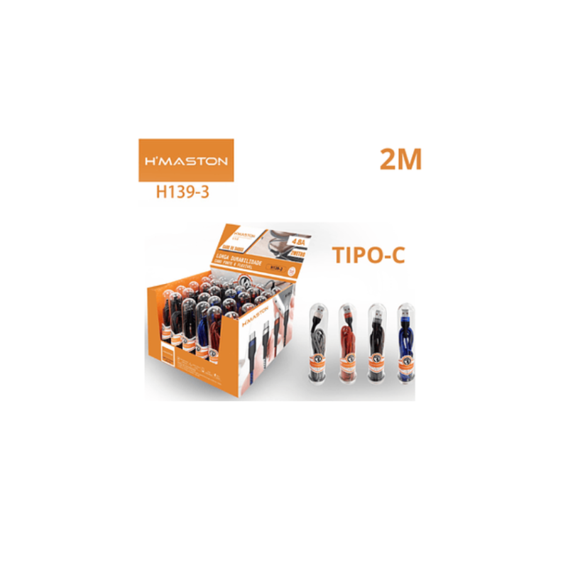 Cabo Hmaston H139-3 Usb Para Tipo C Turbo 4,8a