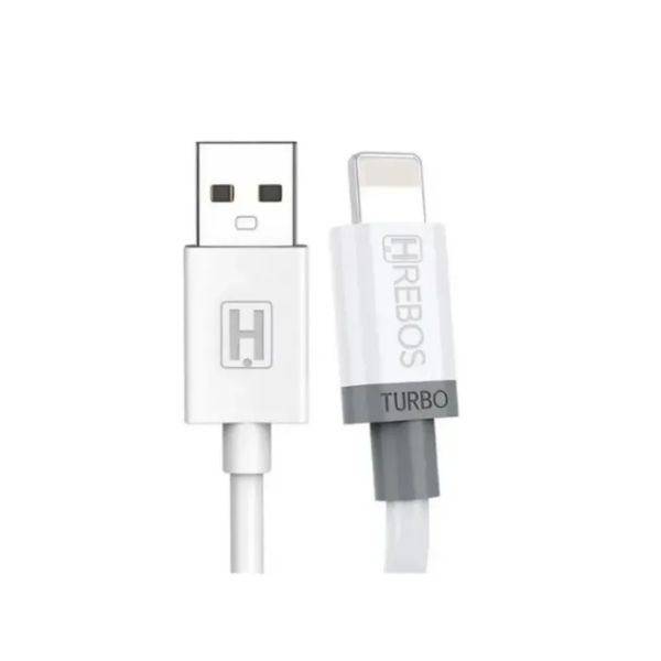 Cabo de Dados Hrebos HS-73 USB para Conector de 8 pinos 2m Branco