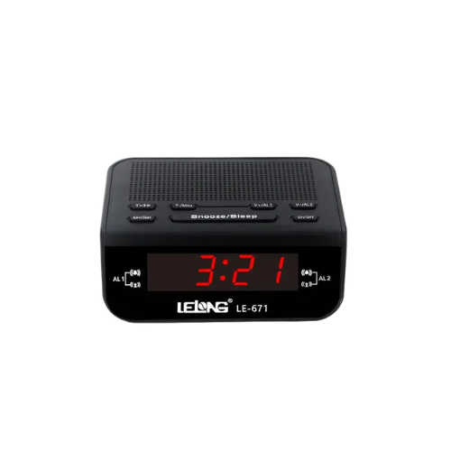Despertador Digital Mesa: Rádio Am/Fm Lelog LE-671