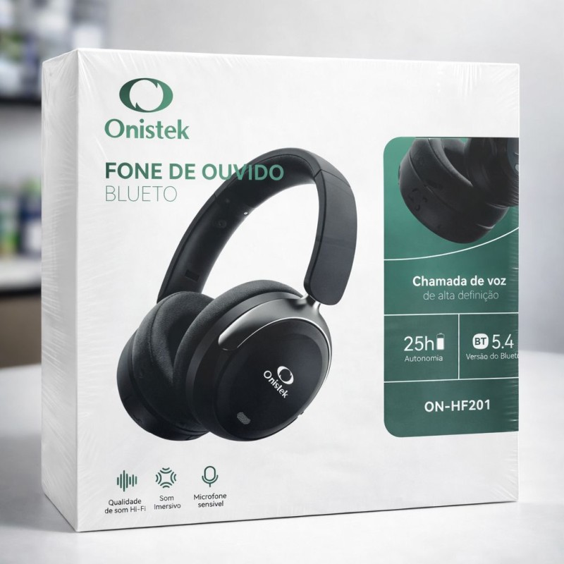 Fone De Ouvido Headset Bluetooth 5.4 25h Autonomia Headphone HF201