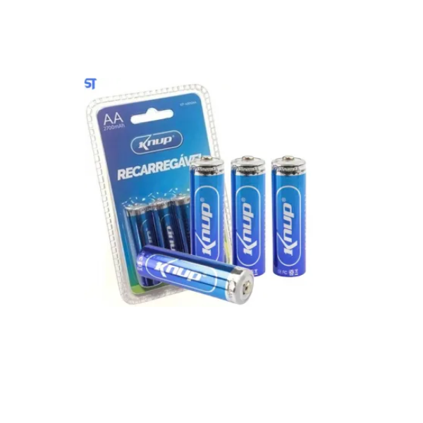 Pilhas Recarregáveis AA De 2700mah 4 Unid Knup Kp-4800AA