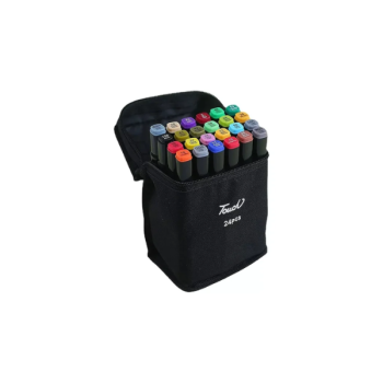 Kit Caneta Touch 24 Cores Ponta Dupla Canetinha