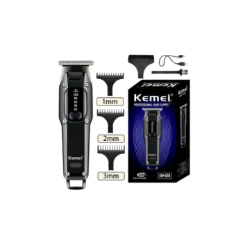 Máquina de Cortar Cabelo e Acabamento Elétrica Recarregável Kemei KM-659 