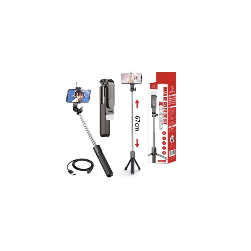 Bastão de Selfie Bluetooth com Luz para Celular 67cm KAPBOM KA-ZP103 